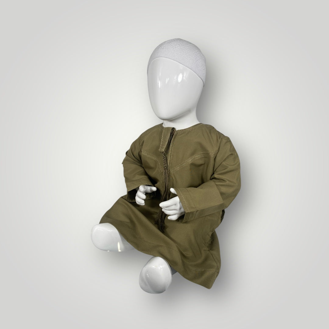 Qamis émirati enfant - Kaki