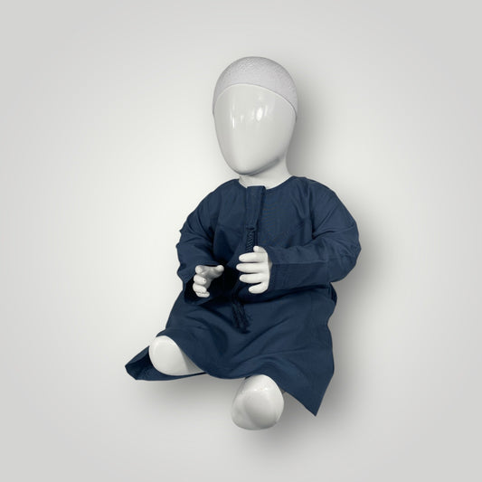 Qamis émirati enfant - Bleu nuit -  3 mois à 15 ans