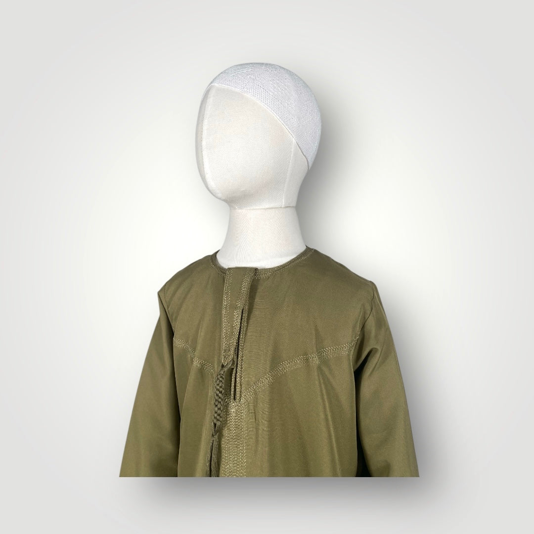 Qamis émirati enfant - Kaki