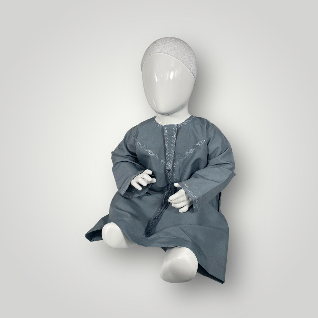Qamis émirati enfant - Bleu clair -  3 mois à 15 ans